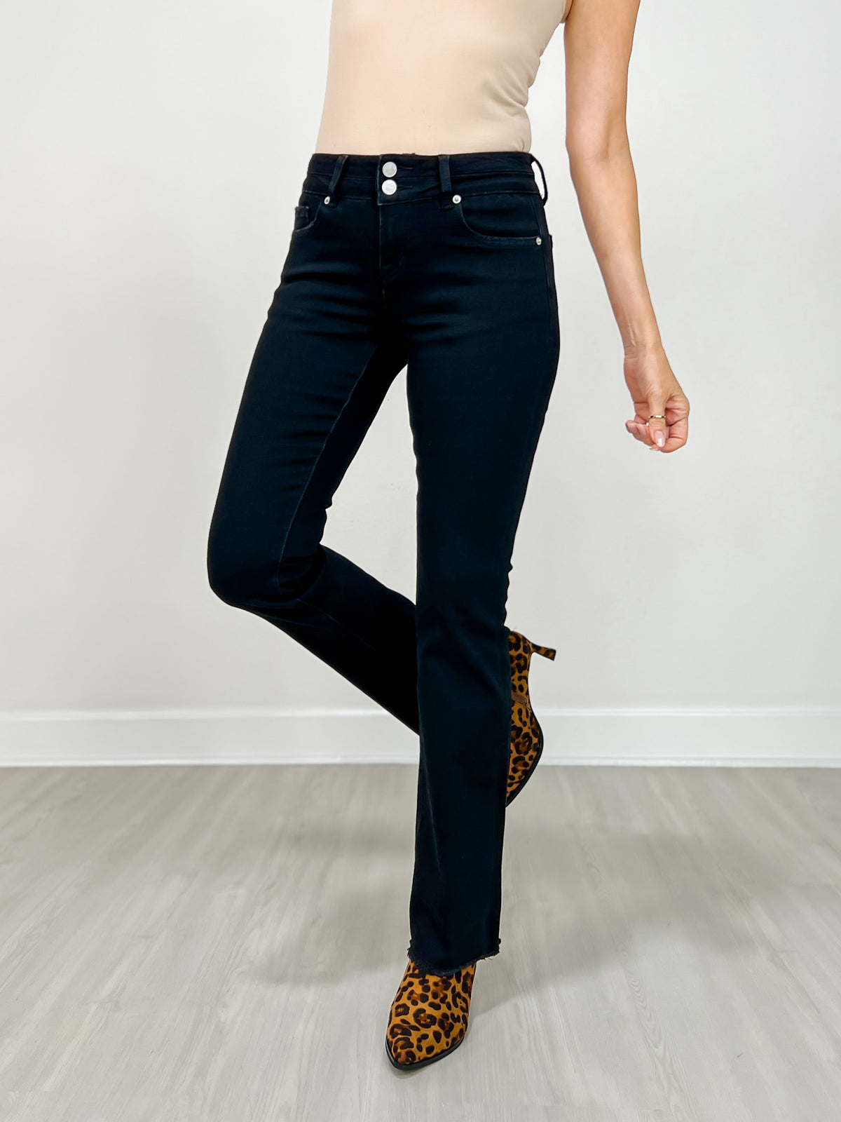 MICA Denim Mid Rise Slim Boot Cut Jeans