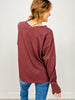 Pigment Washed Cotton V-Neck Top - GRP A
