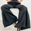 Textured Woven Tiered Detail Wide Leg Pants