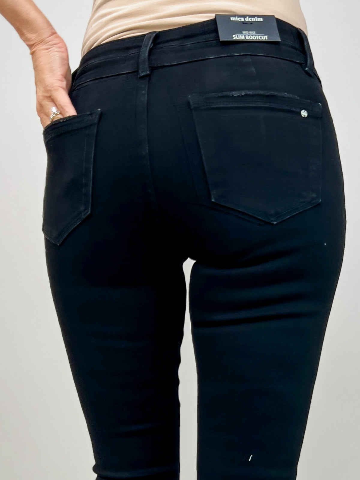 MICA Denim Mid Rise Slim Boot Cut Jeans