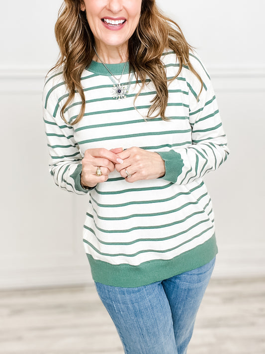 SPRUCE STRIPED PULLOVER SWEATER