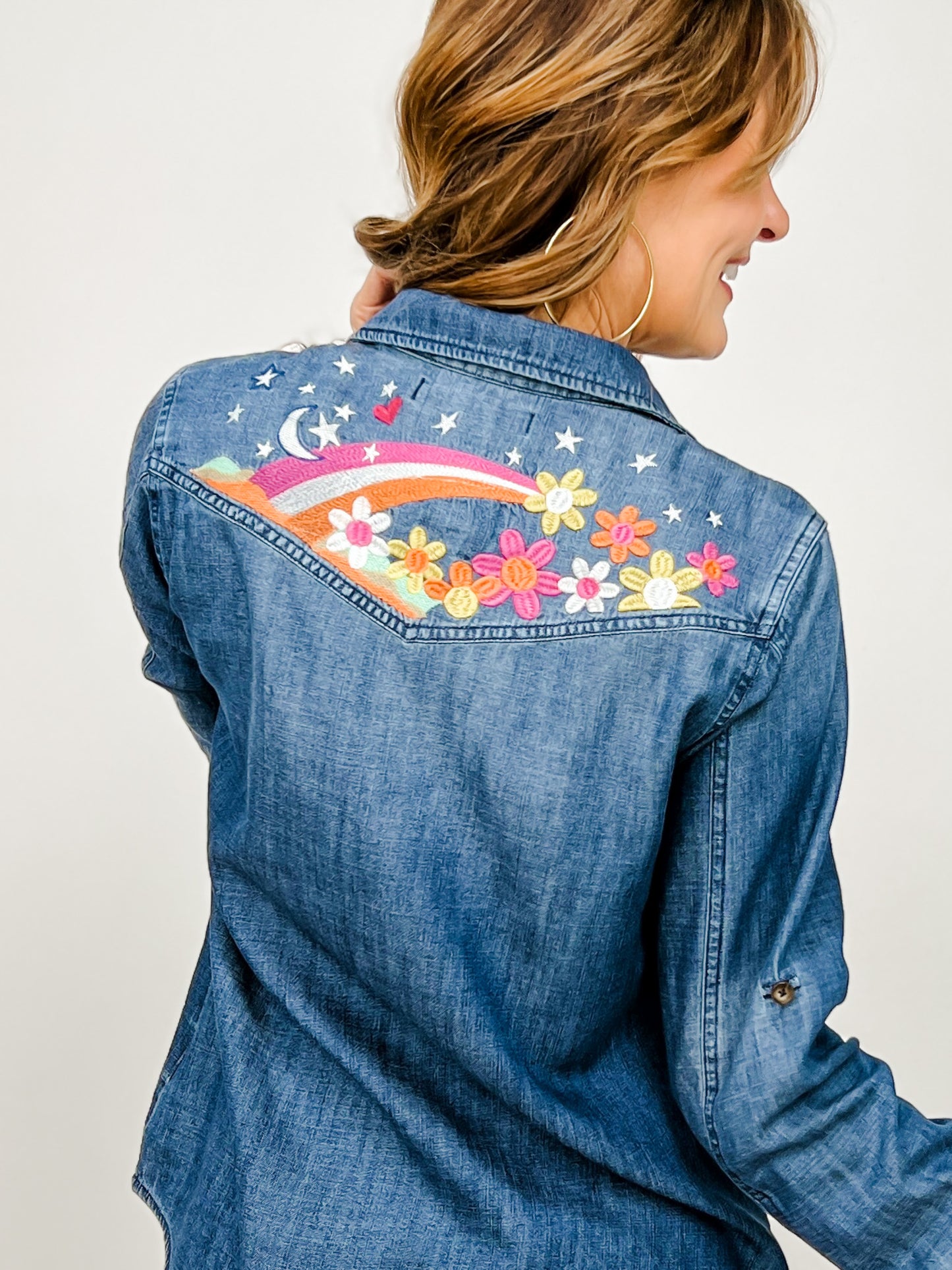 Billy T To The Moon and Back Button Down Top