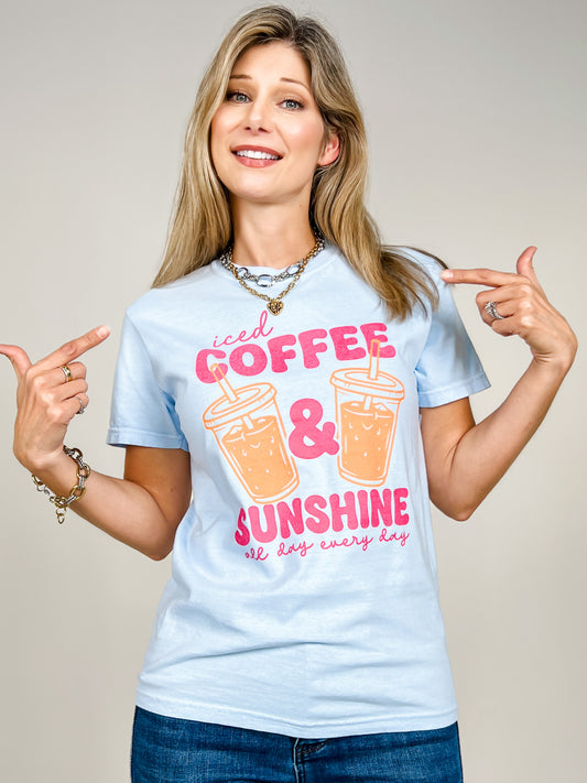 Iced Coffee And Sunshine Graphic Tee