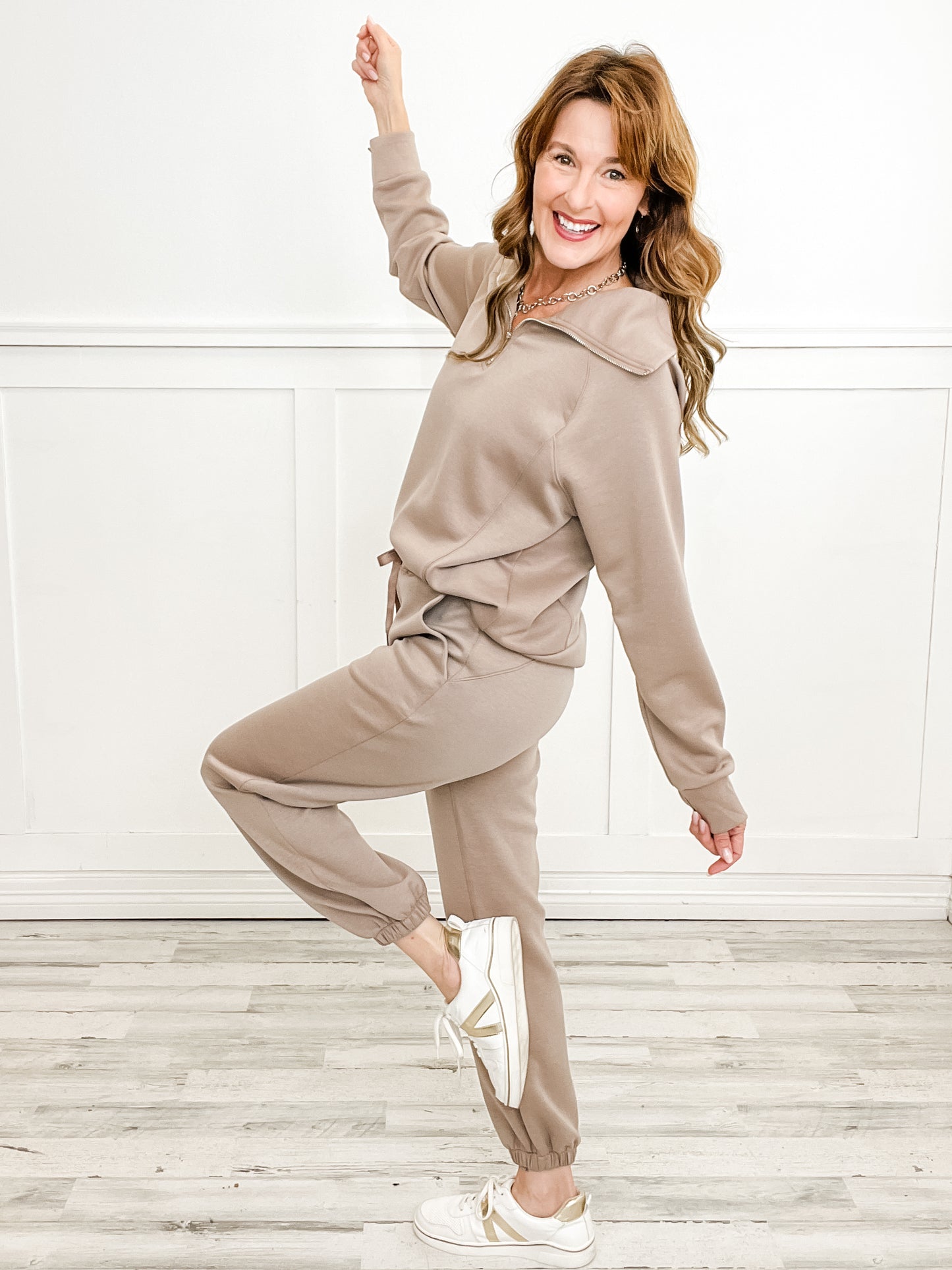 Hamptons Travel Active/Loungewear Set in Cappuccino