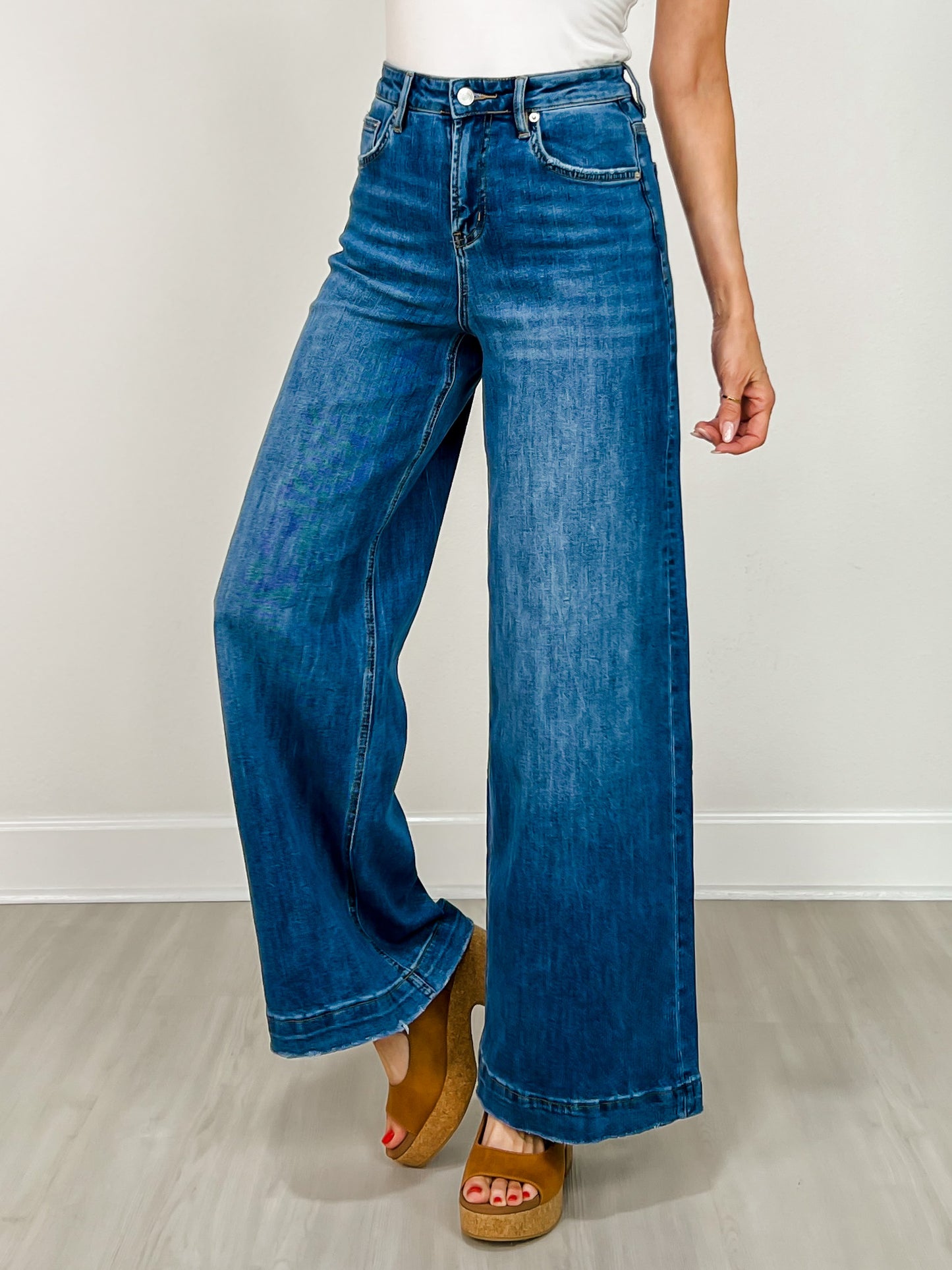 MICA Denim Super High Wide Leg Slouchy Wash Jeans