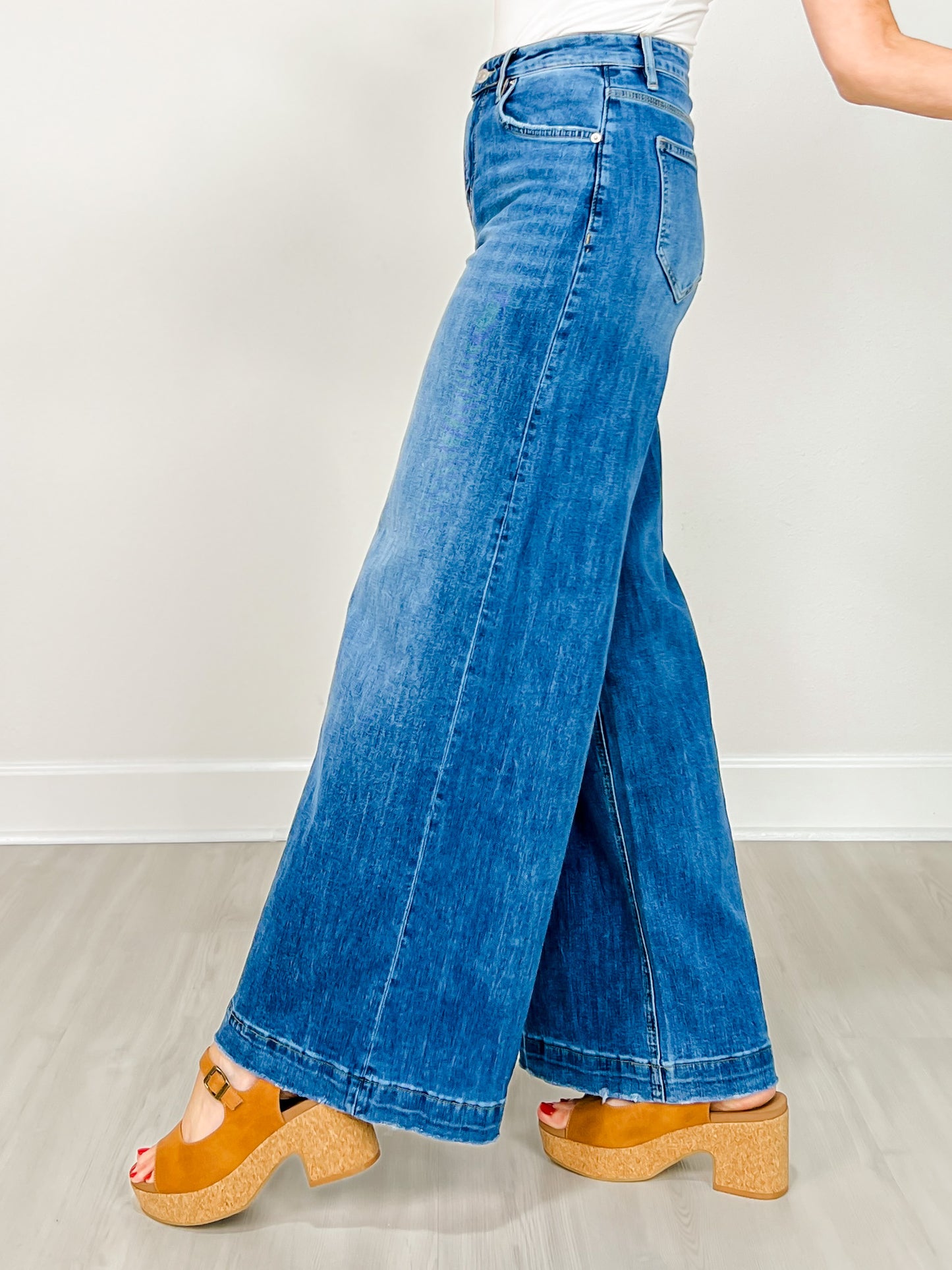 MICA Denim Super High Wide Leg Slouchy Wash Jeans