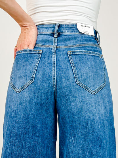 MICA Denim Super High Wide Leg Slouchy Wash Jeans