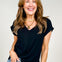 Bamboo V-Neck Dolman Cap Sleeve Top
