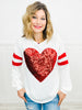 Heart Sequin Long Sleeve Top