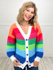 Wake Me Up Striped Textured Multi Color Button Front Cardigan