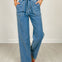Knit Denim Wide Leg Pull On Pants
