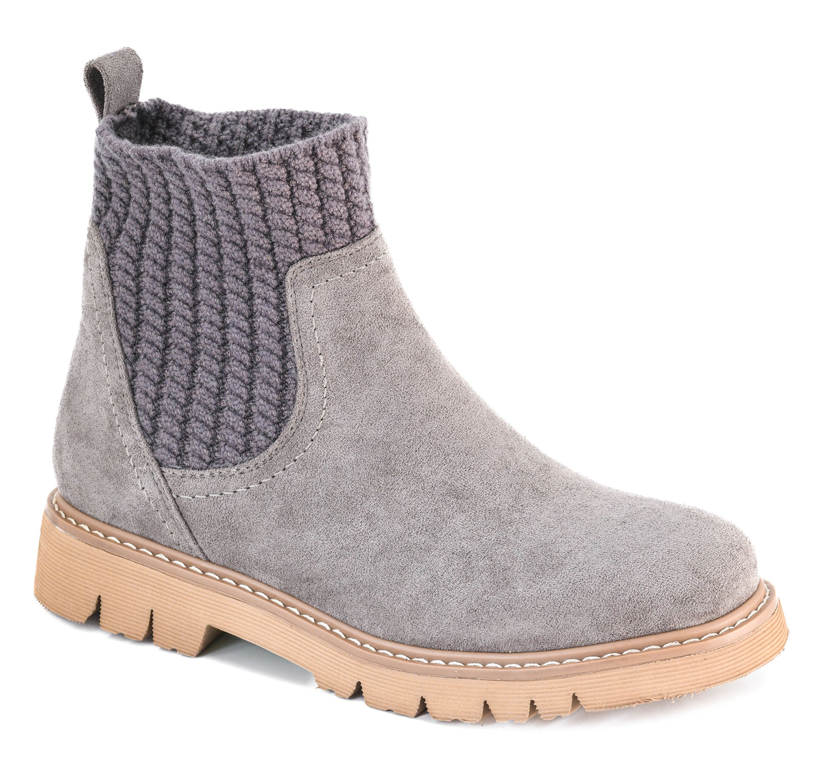 Corkys- Keep Me Warm Bootie-Grey Feux Suede Bootie