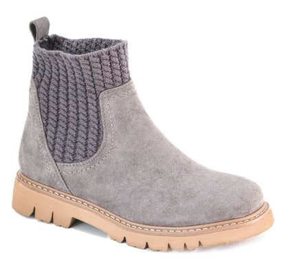 Corkys- Keep Me Warm Bootie-Grey Feux Suede Bootie
