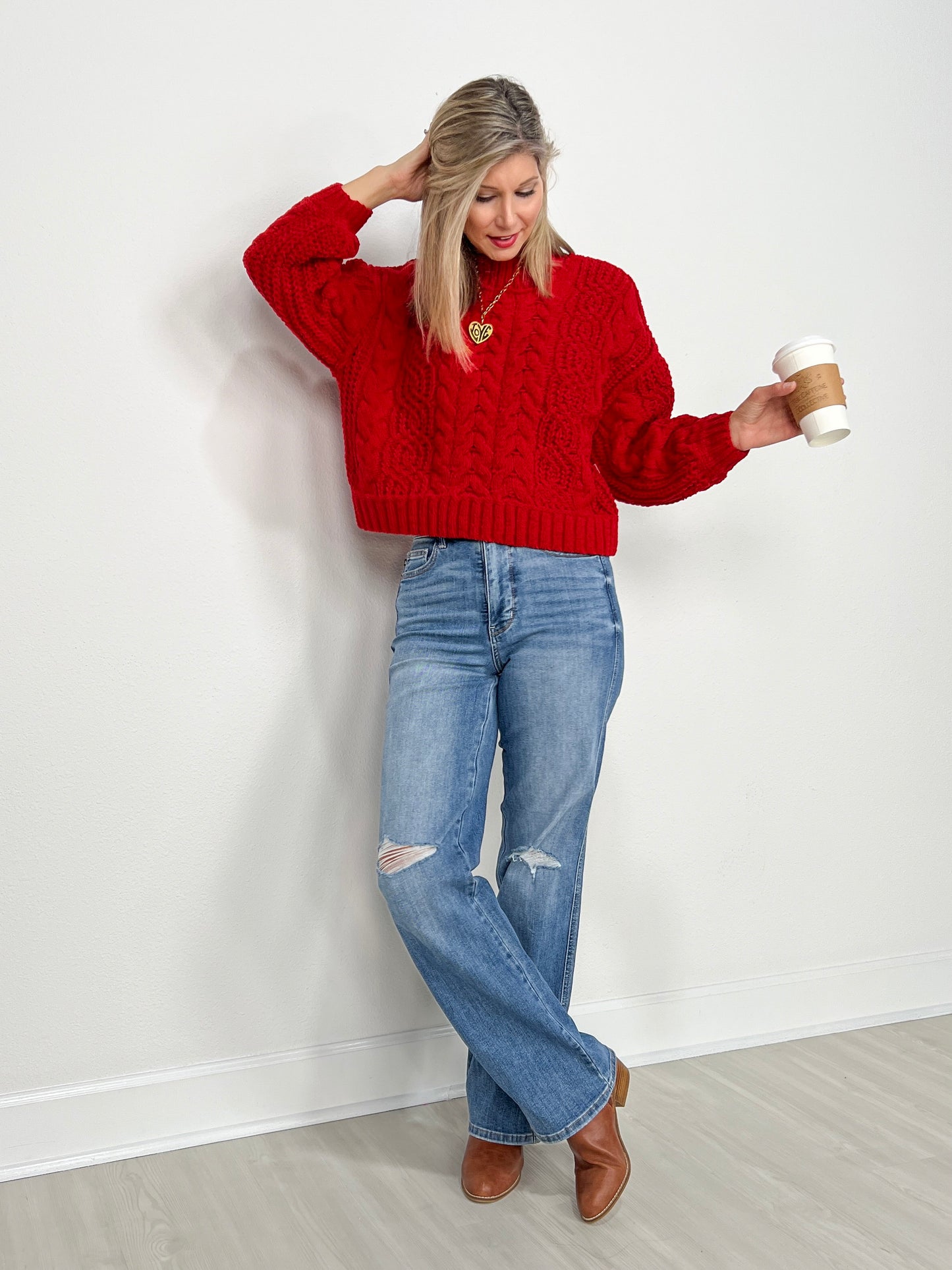 Judy Blue MADDY High Waist Tummy Control Knee Destroy Straight Jeans