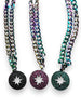Aurora Cuban Pave Circle Star Necklace
