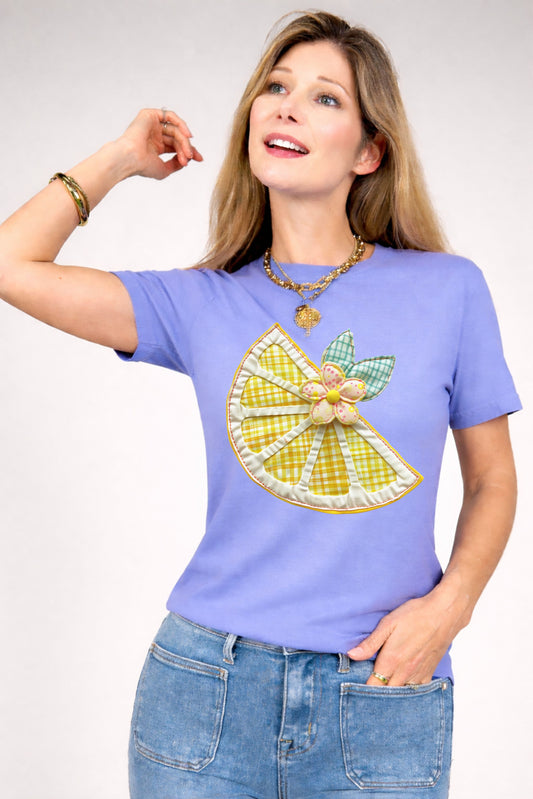 Patchwork Lemon Summer Graphic Tee