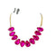Juliet Glass bead Necklace - Hot Pink