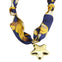 Silk Navy Scarf necklace with Star Charm