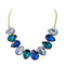 Statement Glass bead Necklace - Sapphire
