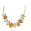 Statement Glass bead Necklace - Amber
