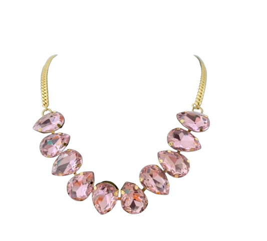 Juliet Glass bead Necklace - Light Pink