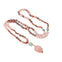 Natural Beaded Stone Necklace in Pink