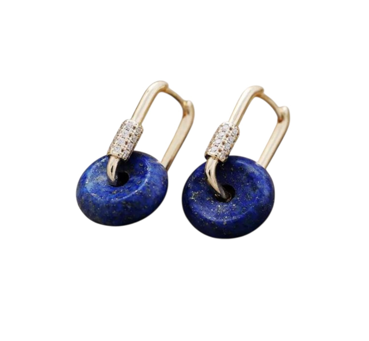 Natural Beaded Stone Earring Huggie