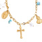 Turquoise Pearl & Cross Necklace