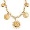 Sun and Moon Coin Charm Necklace