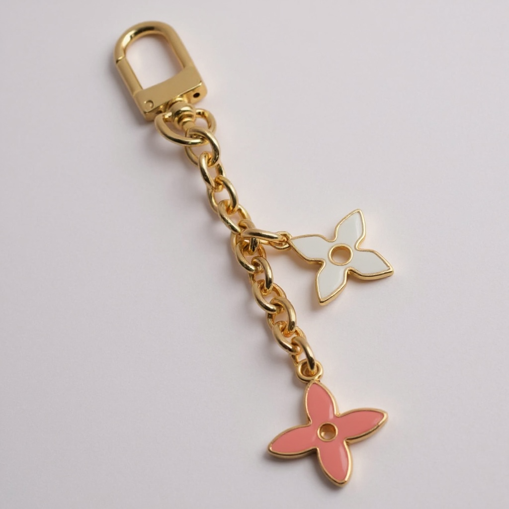 Purse Charm Key Chain Flower