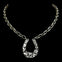 Vintage Reproduction Sterling Plated 17" Chain with Horseshoe Pendant