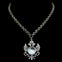 Sterling Plated 17" Chain with Repurposed Heraldic Pendant and vintage swarovski Crystal
