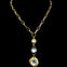 Reproduction 17" Gold Plated Chain with Sterling and Gold Plated Swarovski Crystals