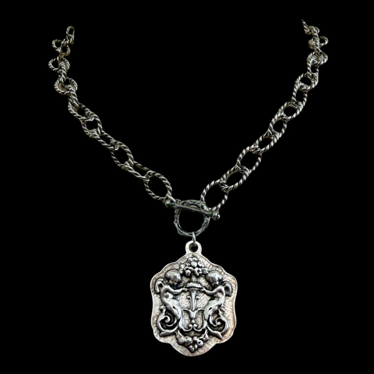Vintage Reproduction Twin Cherub Necklace