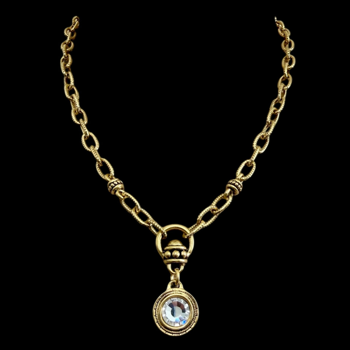 Gold Plated Reproduction Swarovski Crystal Necklace