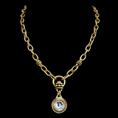 Gold Plated Reproduction Swarovski Crystal Necklace