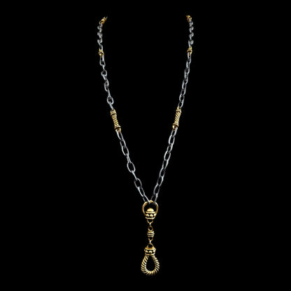 Mixed Metal Plated Reproduction Rope Necklace