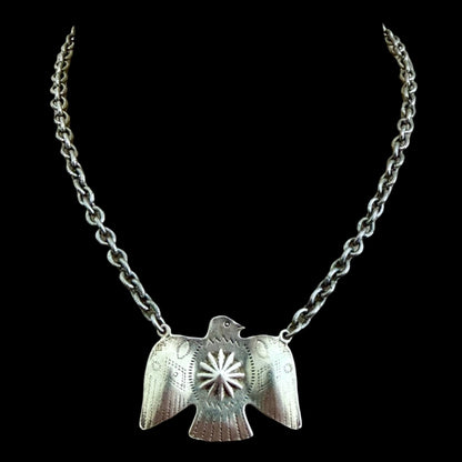 Vintage Sterling Plated Chain with Vintage Reproduction Thunderbird