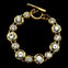 Gold Plated and Swarovski Crystal Bracelet 7.5" With Toggle Closure