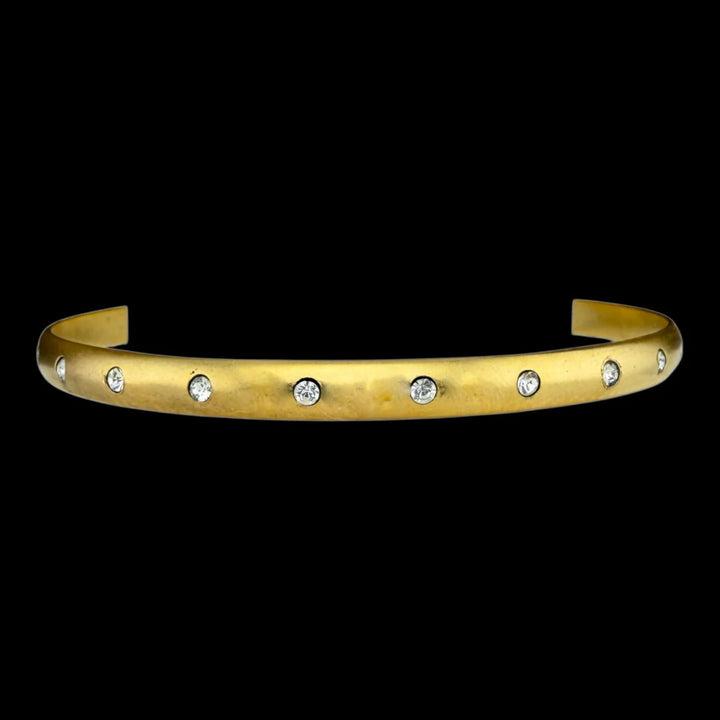 Vintage Gold Bangle with Crystals