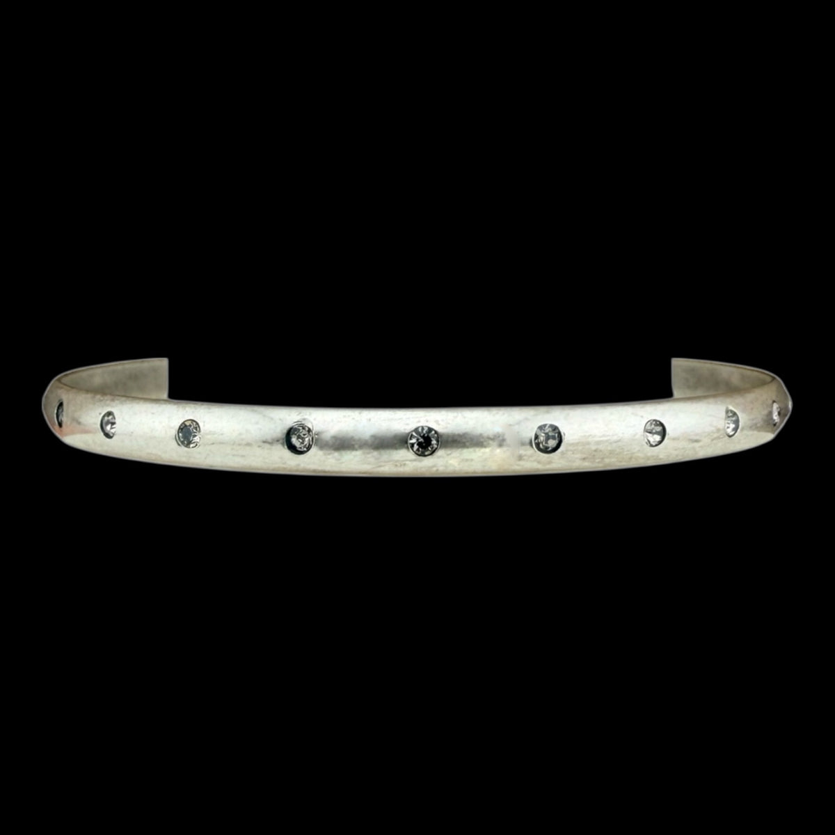 Vintage Silver Bangle with Crystals