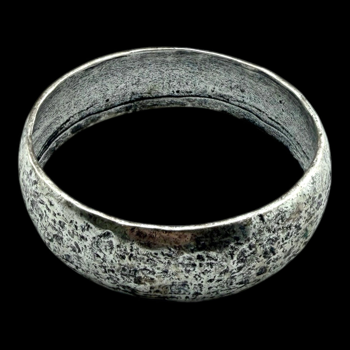 Repurposed Sterling plated organic bangle large