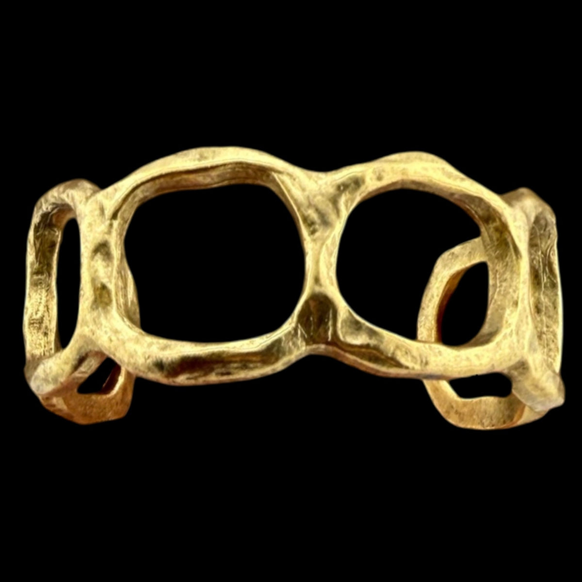 Gold plated Repurposed oragnic circle cuff bracelet