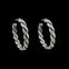 Sterling Plated Medium Vintage Rope Hoop Earrings