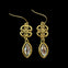 Vintage Reproduction Clover & Crystal Earrings