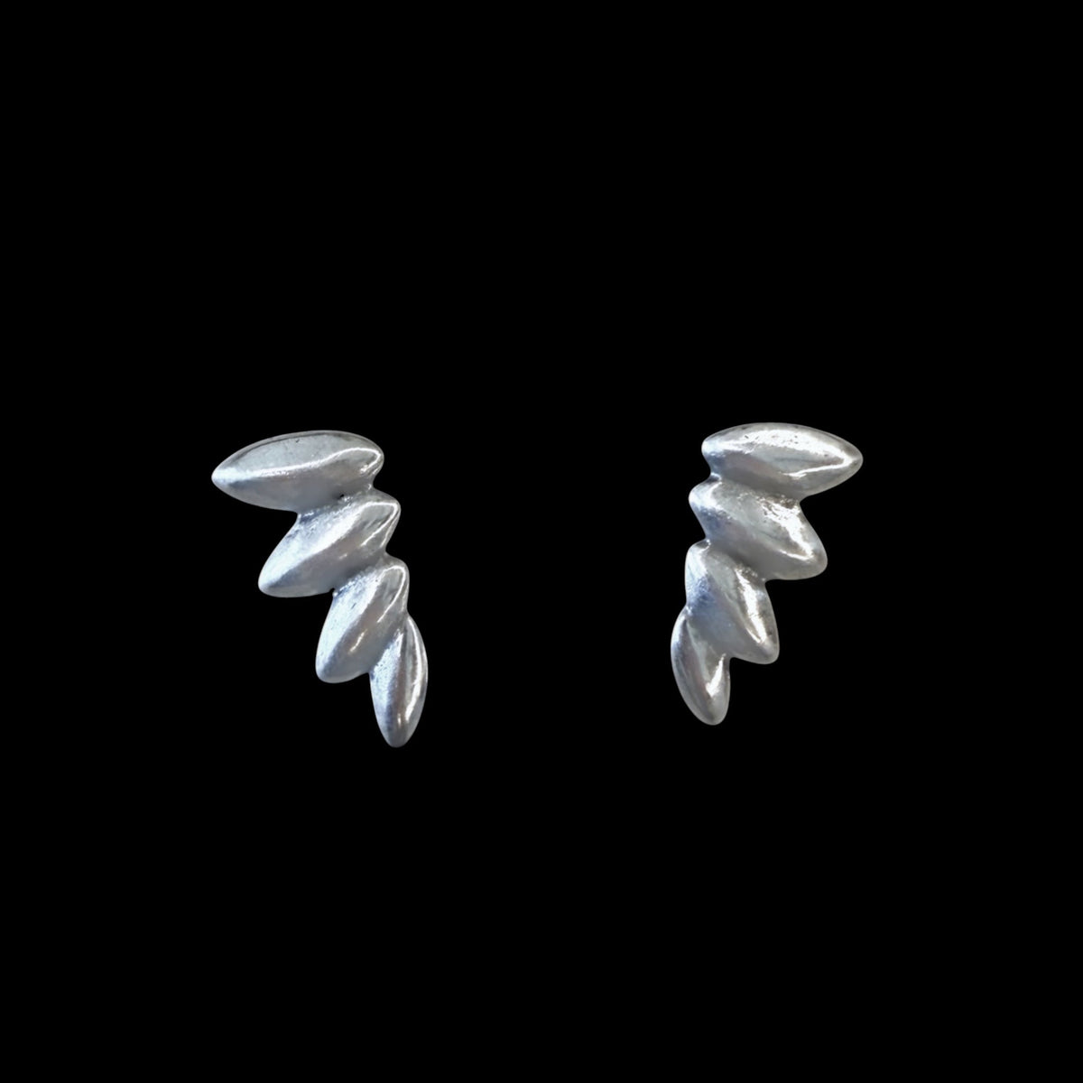 Repurposed sterling plated angel wing earring