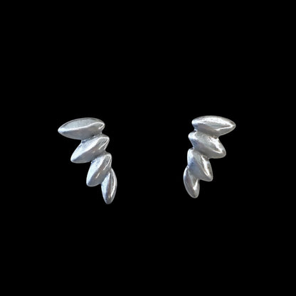 Repurposed sterling plated angel wing earring