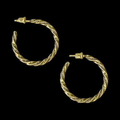 Medium Gold Vintage Hoop Earrings