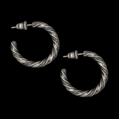 Small Silver Plated Vintage Hoop Earrings