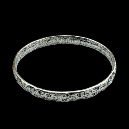 Vintage Reproduction Sterling Plated Bangle With Small Crystals